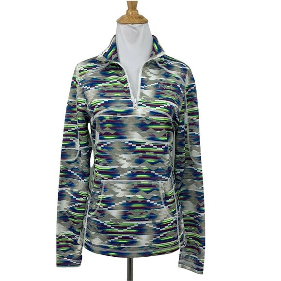 Fila Sport Fleece Sweatshirt Women's Size XS 1/4 Zip Long Sleeve Abstract Shirt - Picture 1 of 9